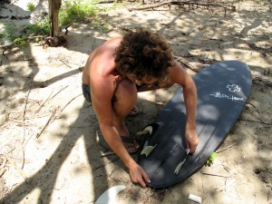 img_7597 Setting my board up as a quad before paddling out... This board is amazing as a four fin!