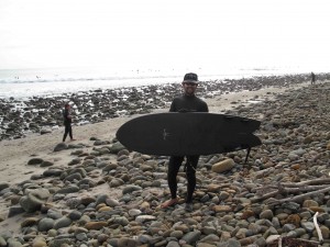 Joe with his 5`8 DT RS`s friend Joe was out getting a ton of waves on his 5`8 Donald Takayama Aviso!